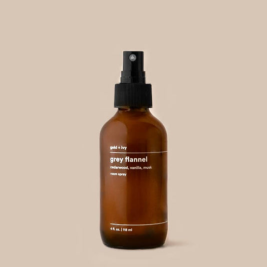 Grey flannel room + line spray - cedarwood, vanilla, musk